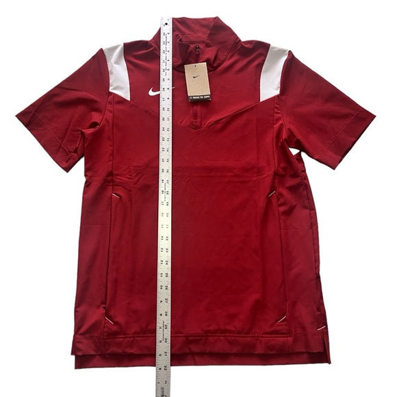 Nike 1/4 Zip Shirt Jacket Men Size Small Coach Performance Red White Shortsleeve - Picture 3 of 10